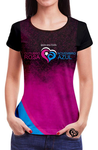 Camiseta Outubro Rosa Plus Size Feminina Blusa Est5