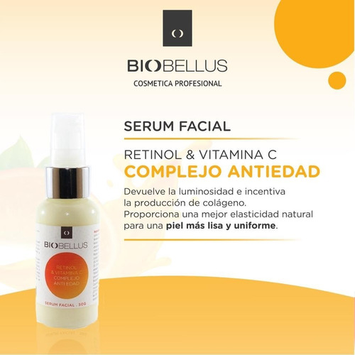Imagen 2 de 2 de Biobellus - Suero Facial Retinol Y Vitamina C Antiage 50g