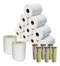 Comprar Kit 12 Rolos Etiqueta Adesiva Couche 5x2,5cm X2 + 6 Ribbons Cor Branco
