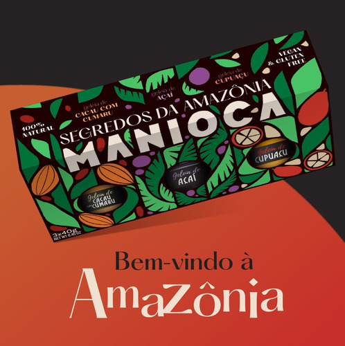 Imagem 2 de 3 de Kit Presente Segredos Da Amazônia - Geleias Naturais Manioca