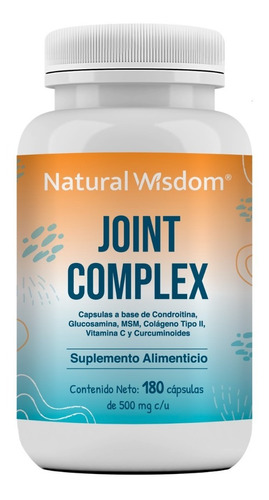 Natural Wisdom Joint Complex -  Glucosamina Condroitina Colageno Articulacion - 180u - Sin sabor