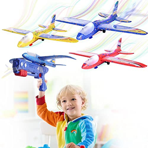 Agaommio 3 Pack Airplane Launcher Juguetes,2 Modos De Vuelo