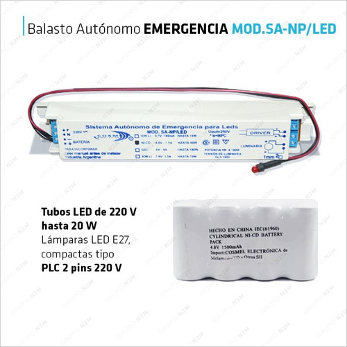 Imagen 3 de 10 de Balasto Autonomo De Emergencia P/ Paneles Luminarias 3w-48w