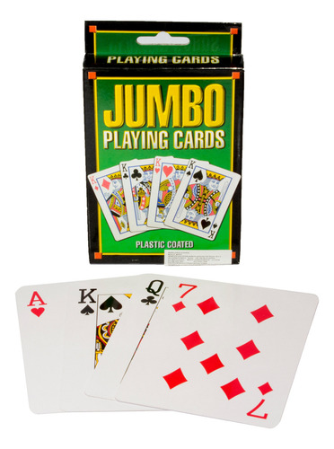 12 Barajas De Poker Tamaño Jumbo Reverso Rojo Idioma Español