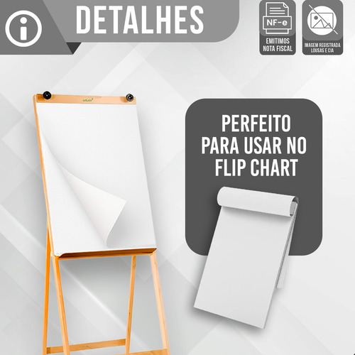 Bloco De Folhas P/ Flip Chart Cavaletes De Pintura 20 Folhas