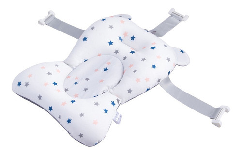 Almofada De Banho Para Bebê Banheira Boia Cinto Faixa Anti Cor Branco Estrela