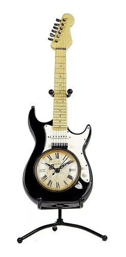 Reloj Decorativo En Forma De Guitarra (negro)