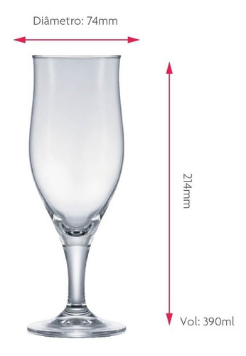 Imagem 4 de 4 de Jogo Taças Cerveja Cristal Sparkling M 390ml Conjunto 6pcs