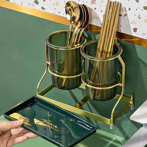 . Louça Q2 Com Prateleira De Metal, Suporte Para Utensílios