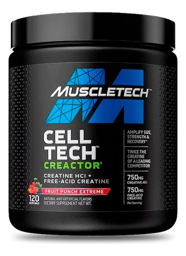 Creatina Creactor Fruit Punch - Muscletech - 120 Servicios