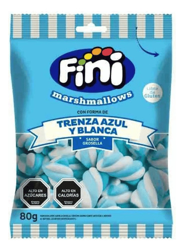 Fini Marshmallows Trenza Azul Y Blanca Sin Gluten 80 G