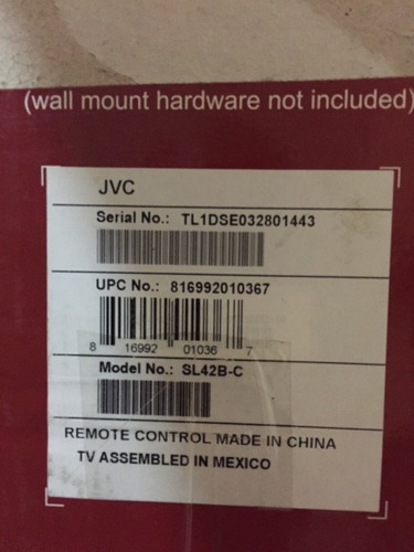 Imagen 5 de 10 de Televisor Jvc 42 Para Reparar