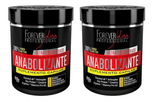 Kit Com 2 Anabolizante Capilar  Forever Liss 950g 