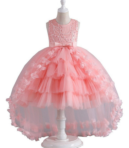 Vestido D/princesa D/flores P/promoción D/niña De 3-12 Años