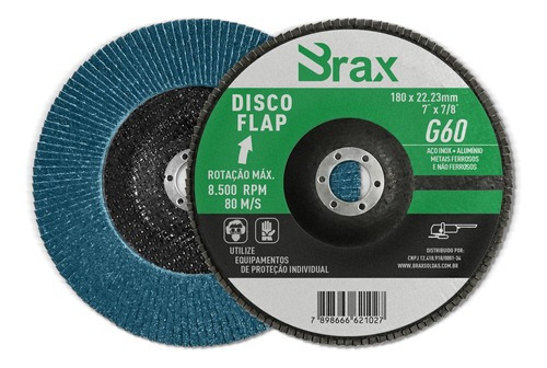 Disco De Lixa Flap 7 Pol Zirconio Grão 60 Caixa C/ 10 Peças