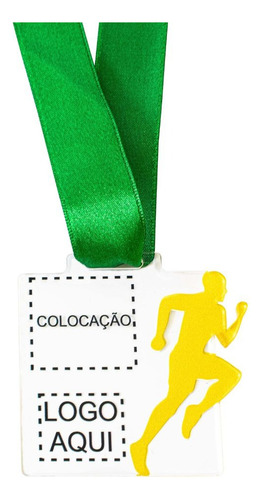 Medalha Acrílico Personalizada Esportiva Quadrada Homem