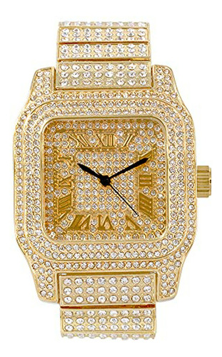 Reloj De Ra - Mens 45mm Iced Square Diamond Watch With Fully