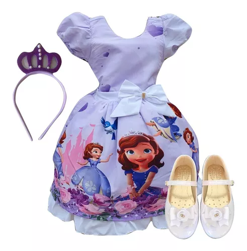 Vestidos de Festa Infantil Temático Para Todas Ocasiões.: Vestido Princesa  Sofia Tema Aniversario.