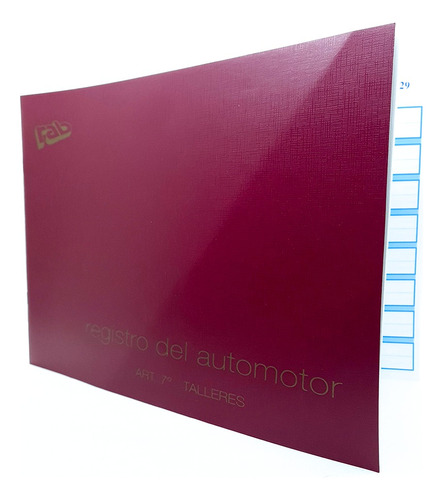 Libro Registro Del Automotor - Talleres (art. 7)