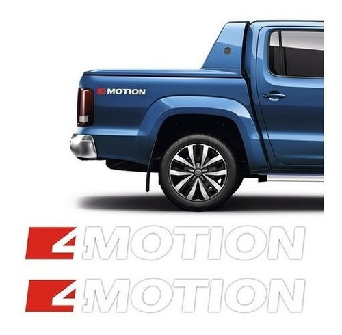 Par de pegatinas Amarok 4 Motion 2017 con emblema lateral, color blanco