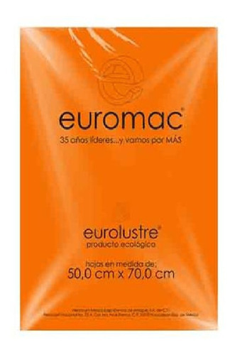 Papel Lustre Euromac El0031 Naranja 50x70 25 Hojas /vc