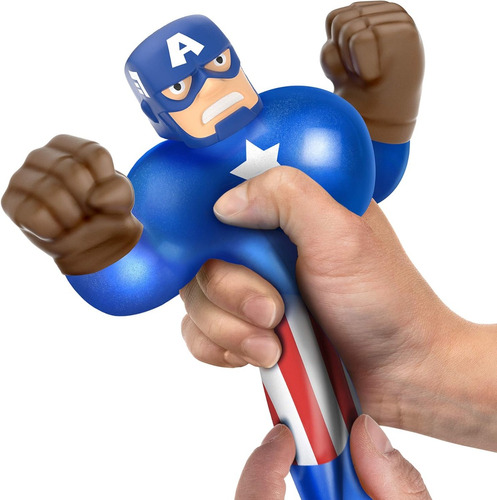 Muñeco Flexible Estira 3x Goo Jit Zu Marvel Capitán América 