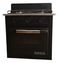 Comprar Anafe Cocina 2 Hornallas Con Horno Bram Metal G\u002Fe Motorhome Color Negro