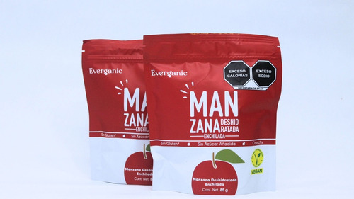 Mix Manzana Y Mango Deshidratado Enchilado Everganic (4 Pzs)