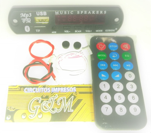 Modulo Reprod Mp3 Usb/fm/bluetooth 12v Con Control Remoto