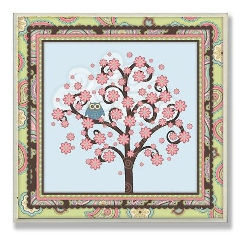 The Kids Room De Stupell Blue Owl En Un Arbol Con Paisley B