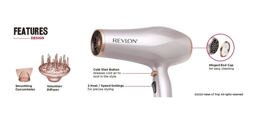 Imagen 7 de 8 de Secador De Calbello Revlon 1875 W Con Tecnología Infrarroja