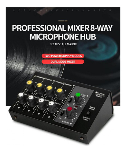 Mixer De Áudio Console De Mixagem De Som 8 Canais Entrada