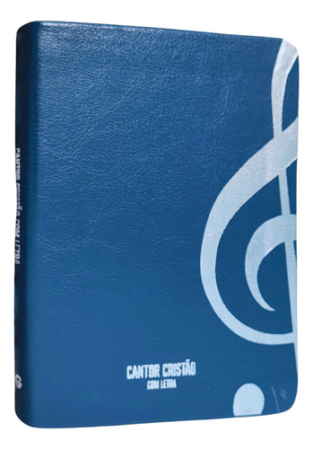 Cantor Cristão Com Letra E Pautas Musicais - Pequeno Capa Luxo Azul Marinho