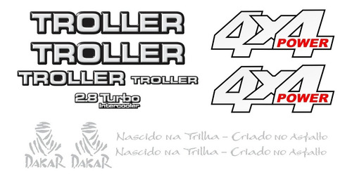 Kit Adesivos Resinados Troller 2000 Gasolina Verde Trlg001