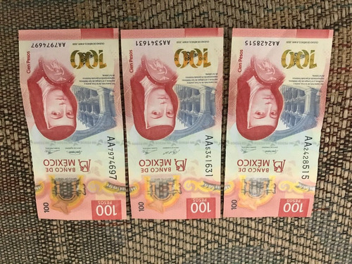  Billetes De 100 Pesos Muy Poco Uso Perfecto Estado Serie A