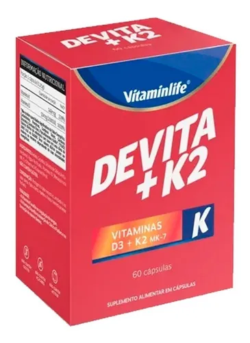 Devita + K2 60 cápsulas (vitaminas D3 + K2) - Sabor Vitaminlife sin sabor