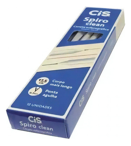 Kit 12 Canetas Spiro Clean Preta 0,07mm Ultra Fina Cis Cor Da Tinta Preto Cor Do Exterior Preto