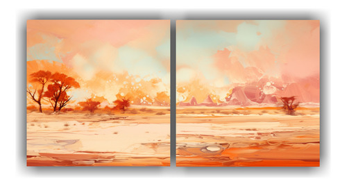 140x70cm Cuadros Abstractos - Desert Mirage In Abstract Heat