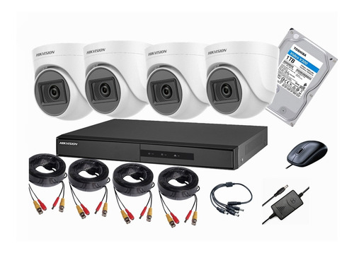 Cctv Kit Hikvision Dvr + 4 Cam 1080p 2mp Con Disco Duro 1tb