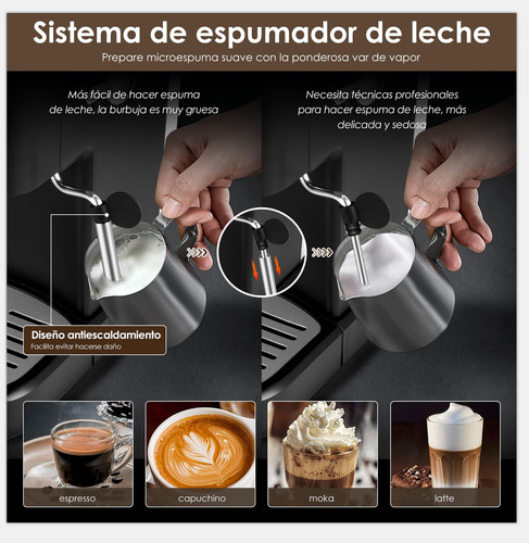 Máquina De Espresso Y Capuchino 20 Bares Con Espumador