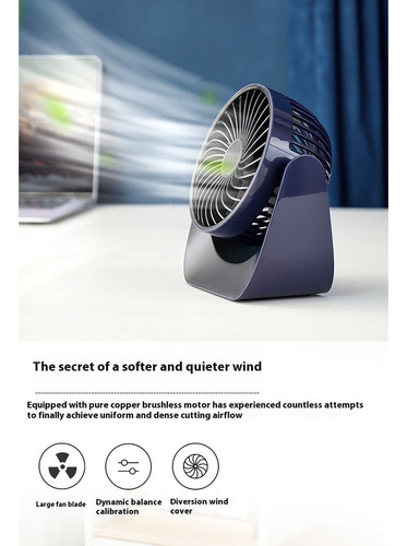 Ventilador De Escritorio Usb, Silencioso, Portátil, Para Dor