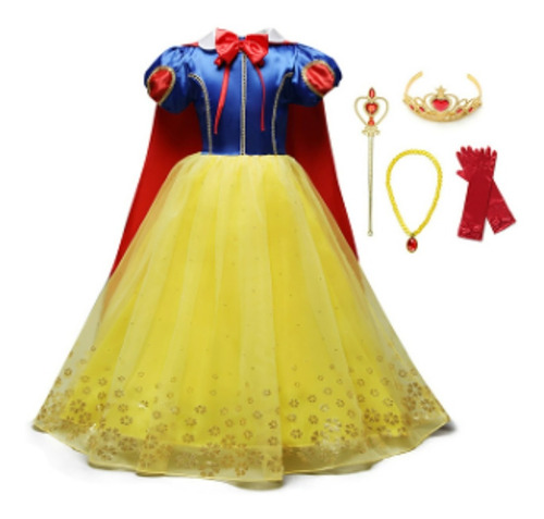 Disfraz Princesa Disney Blancanieves + Accesorios + Guantes Envío Gratis