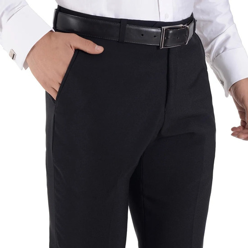 Imagen 3 de 5 de Pantalón Yale Hombre Vestir Liso Sin Pinzas Recto Marquiz