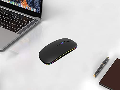Mouse Led Inalámbrico Bluetooth, Mouse Silencioso Recargable