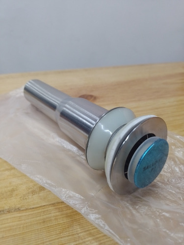 Imagen 2 de 5 de Desague Para Lavamanos Acero Inoxidable Push Boton Mayor-det