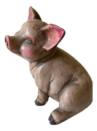 Cerdito Y Gallina Figuras Decorativas Adorno Marrón
