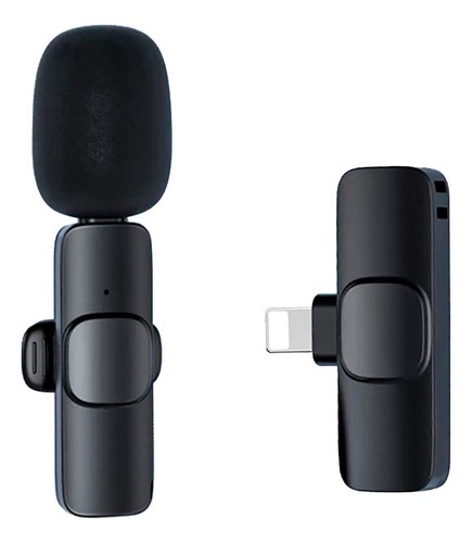 Microfono Corbatero Usb-c Inalambrico Recargable Color Negro