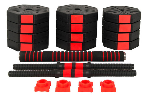 Set De Mancuernas 40 Kg Rojo