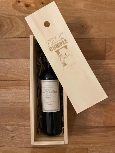 Imagen 8 de 8 de Caja Madera Individual Vino Grabado Regalos Personalizada