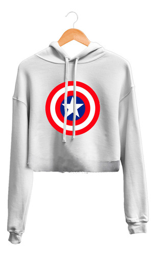 Hoodie Crop Top Capitan America